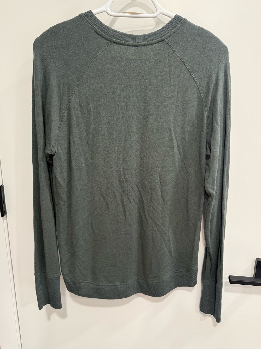 Athleta Slate Gray Green Crew Neck Lightweight Knit Pullover Sweatshirt Women S - Picture 4 of 4